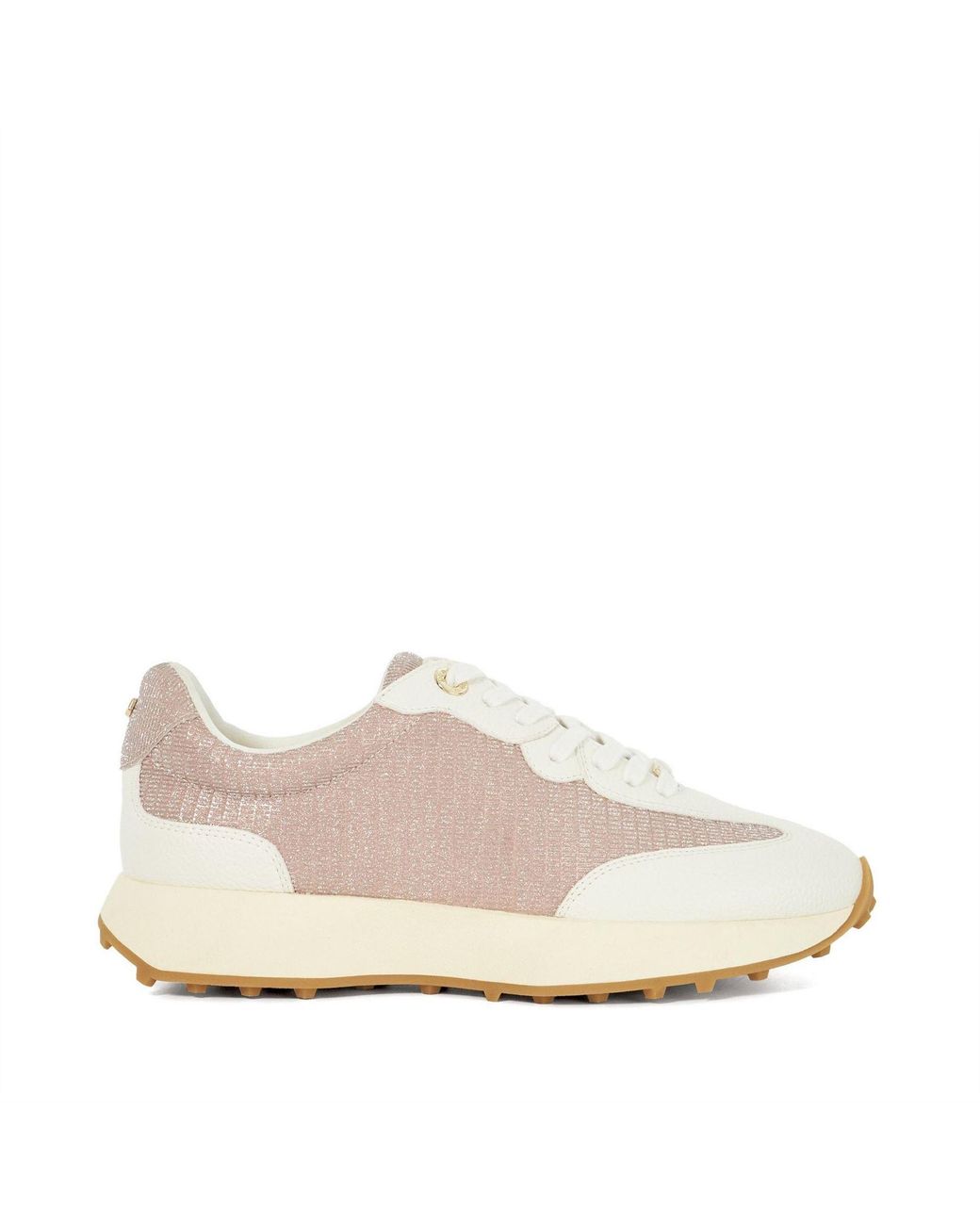 Dune White Embossed Textured Lace-Up Walking Shoes 5 (38)