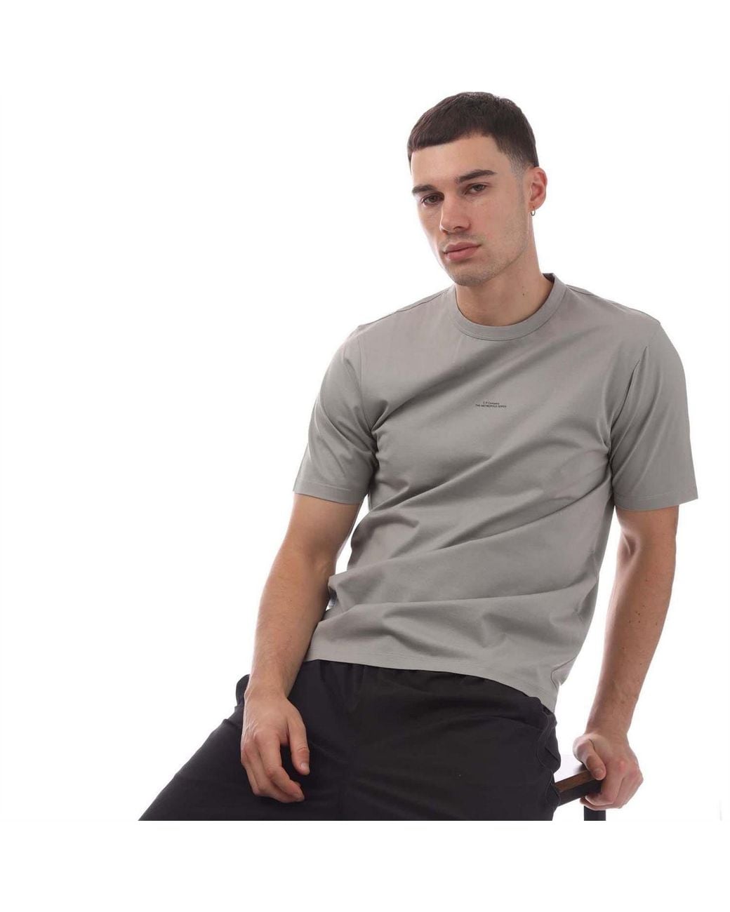 C P Company Gray Series Printed Logo T Shirt for men
