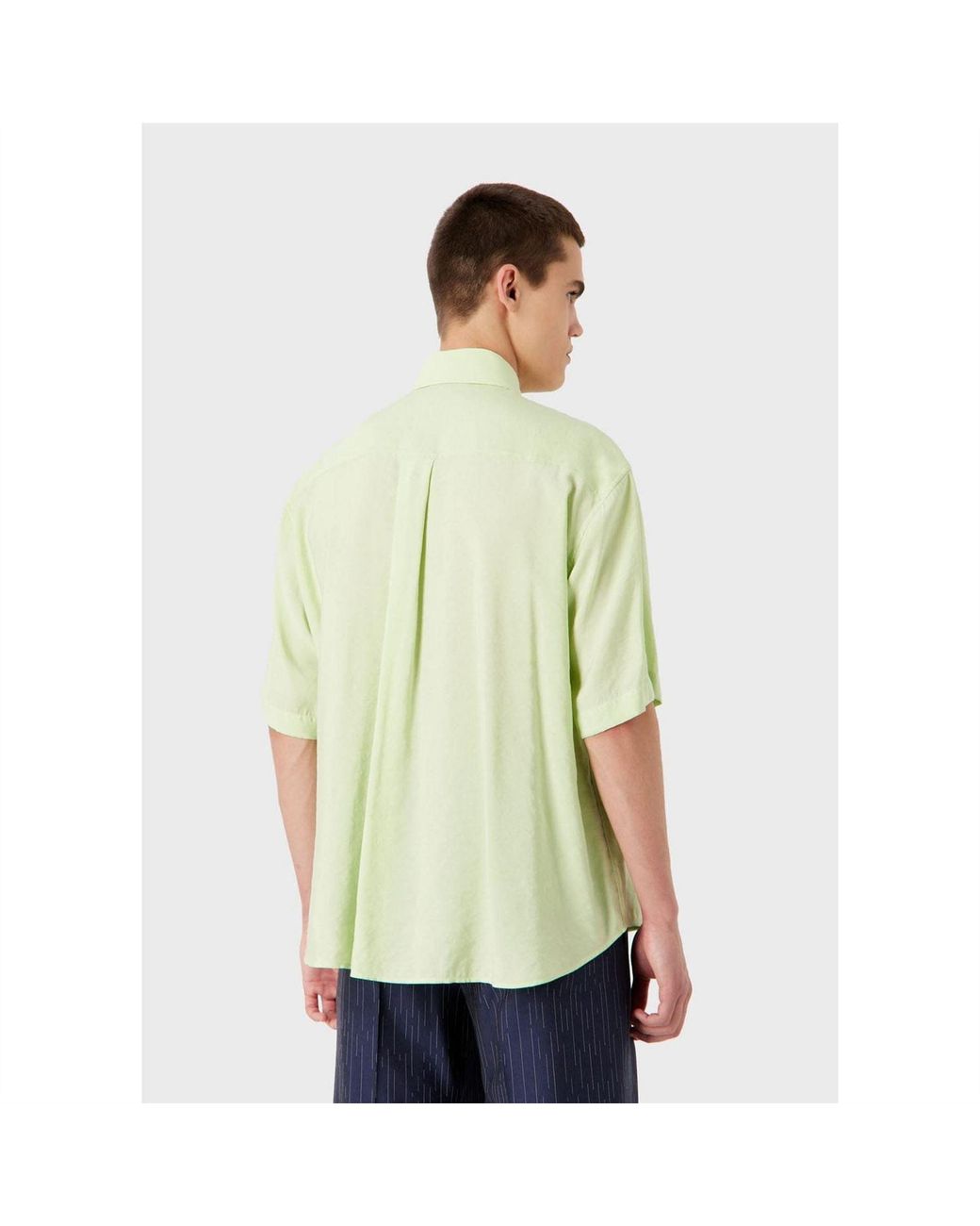 Emporio Armani Green Short Sleeve Shirt for men
