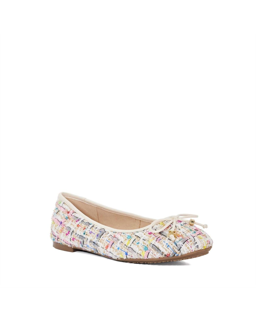 Dune Multicolor Lo Hallo Textured Flats Pumps