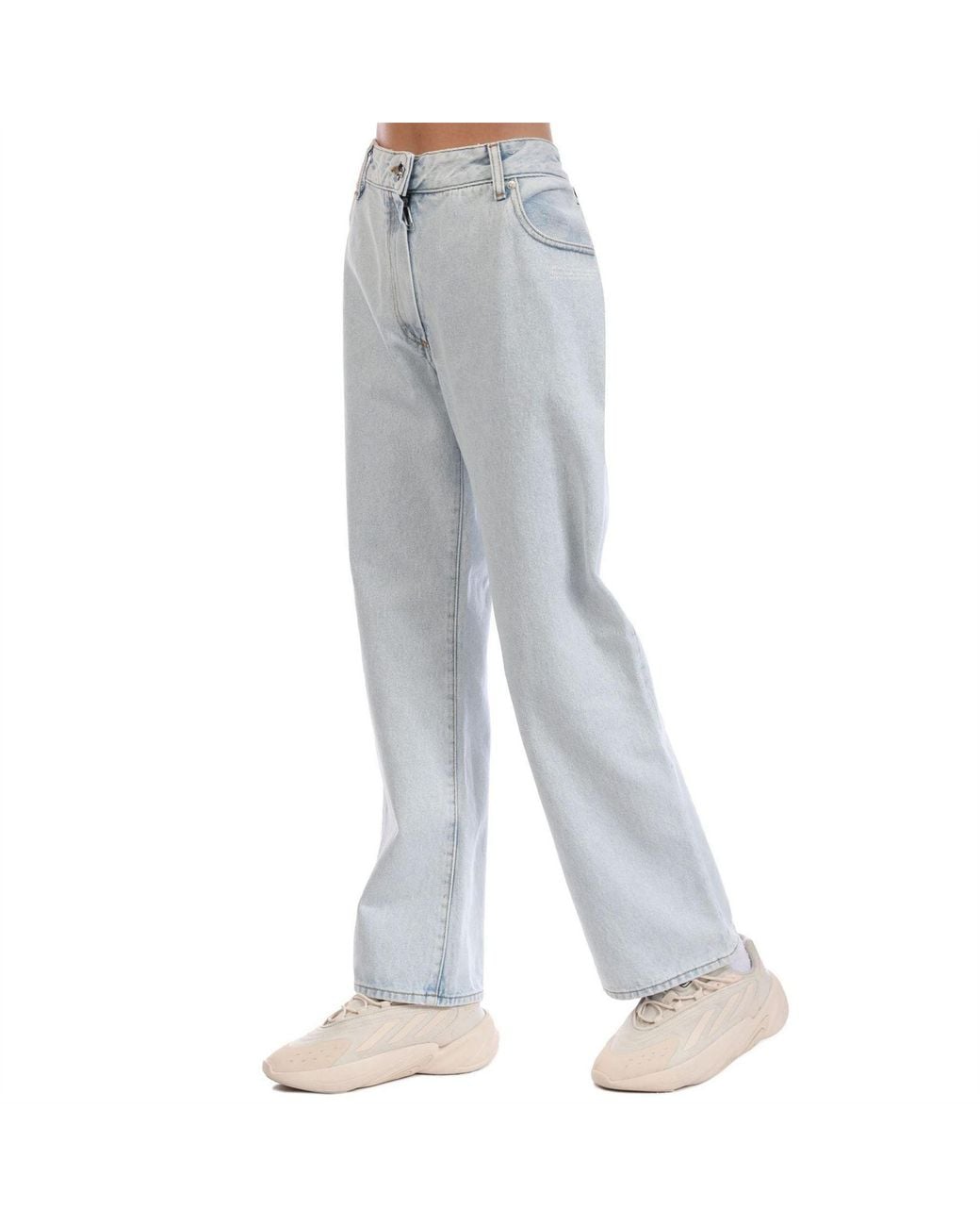 Off-White c/o Virgil Abloh Blue Cropped Flare Jeans