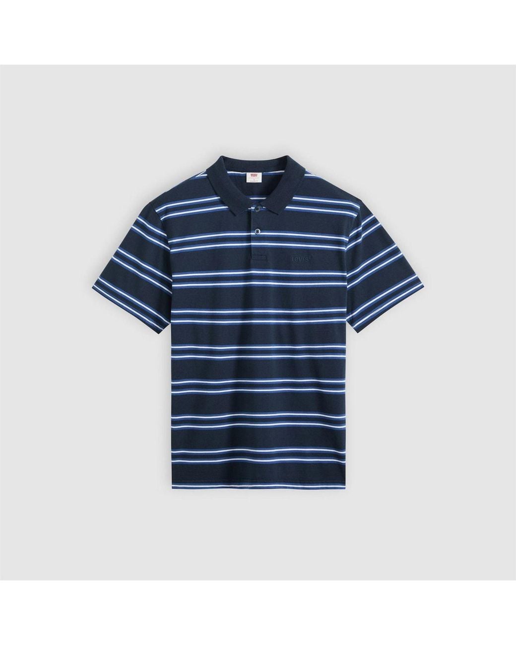 Levi's Blue Housemark Striped Collared Neck Short Sleeve Shirt for men
