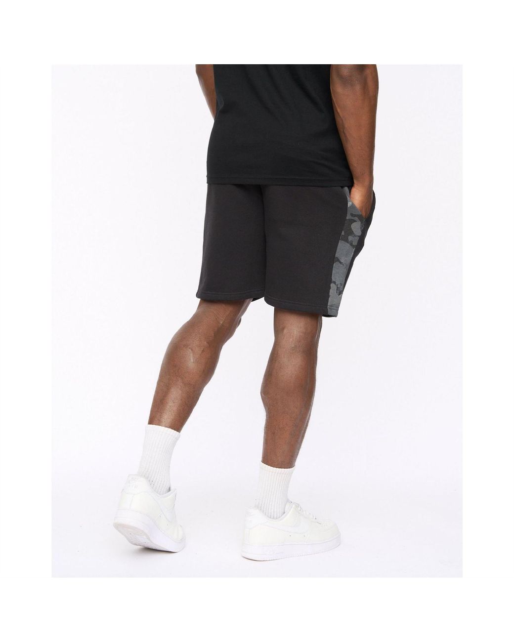 Crosshatch Black Branton Jog Shorts for men