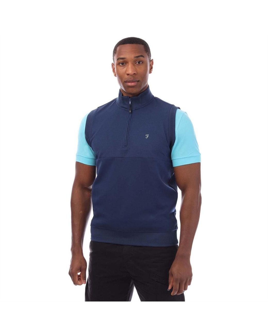 Farah Blue Midlayer Gilet for men