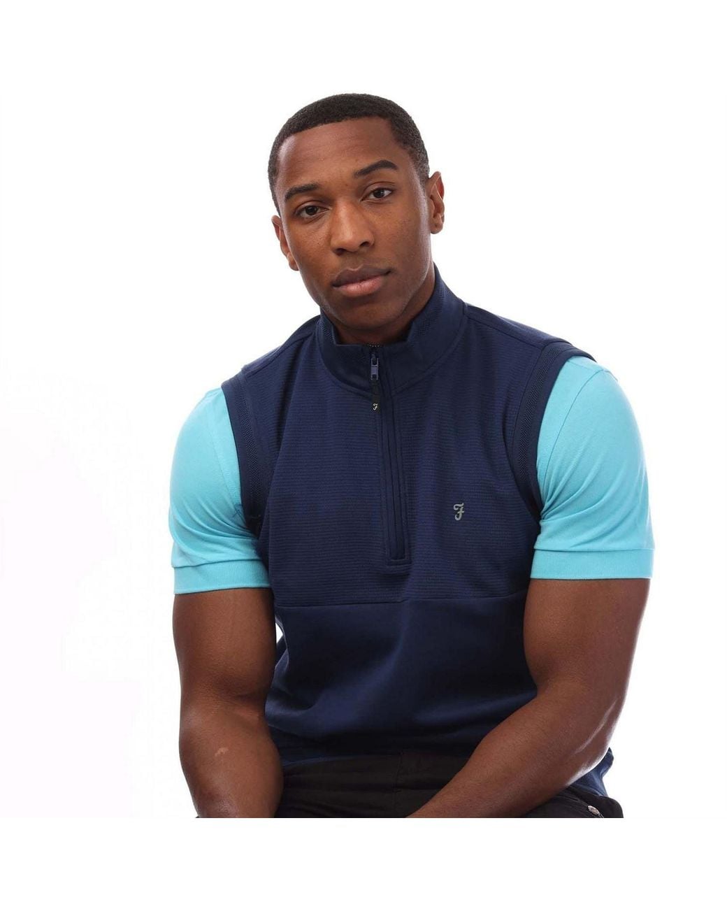 Farah Blue Midlayer Gilet for men