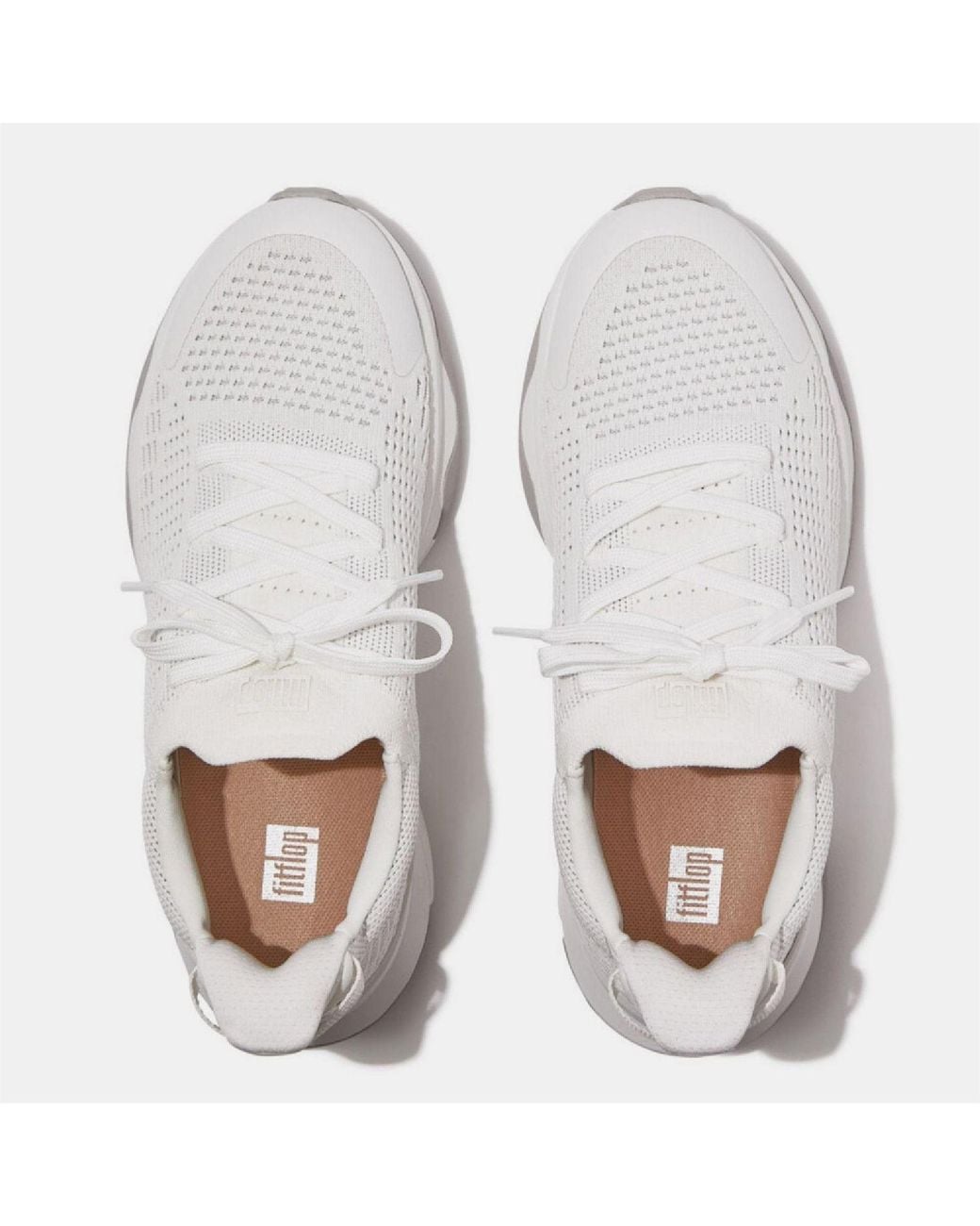 Fitflop White Ffx Knit Sport Trainers