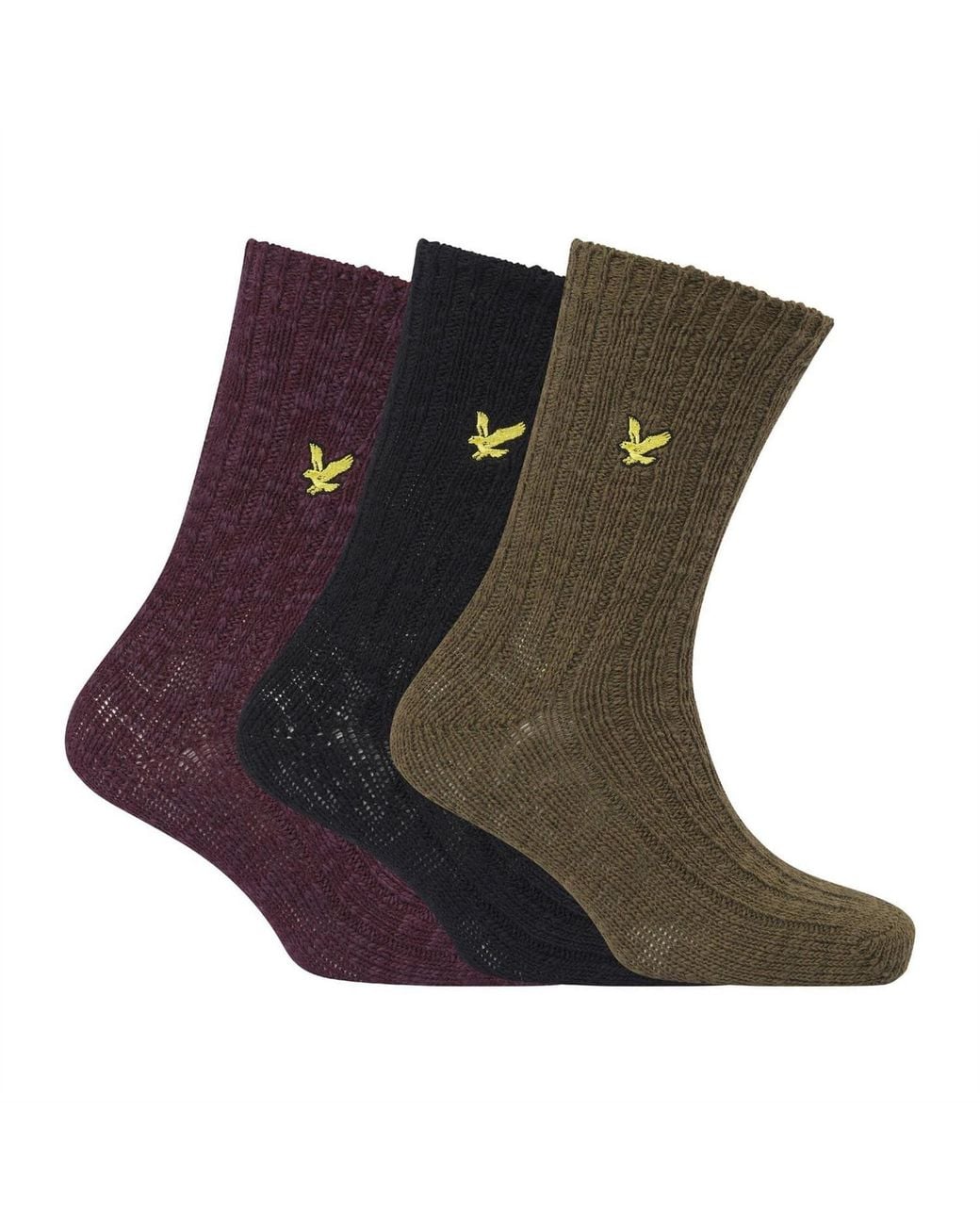 Lyle & Scott Brown Pack Of Chunky Knitted Socks for men