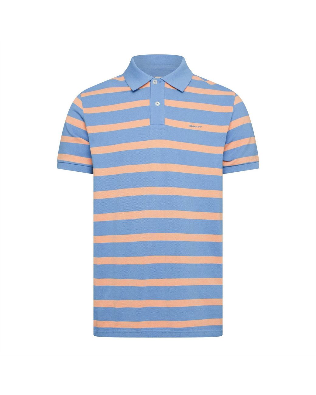 Gant Blue Striped Short Sleeve Polo Shirt for men