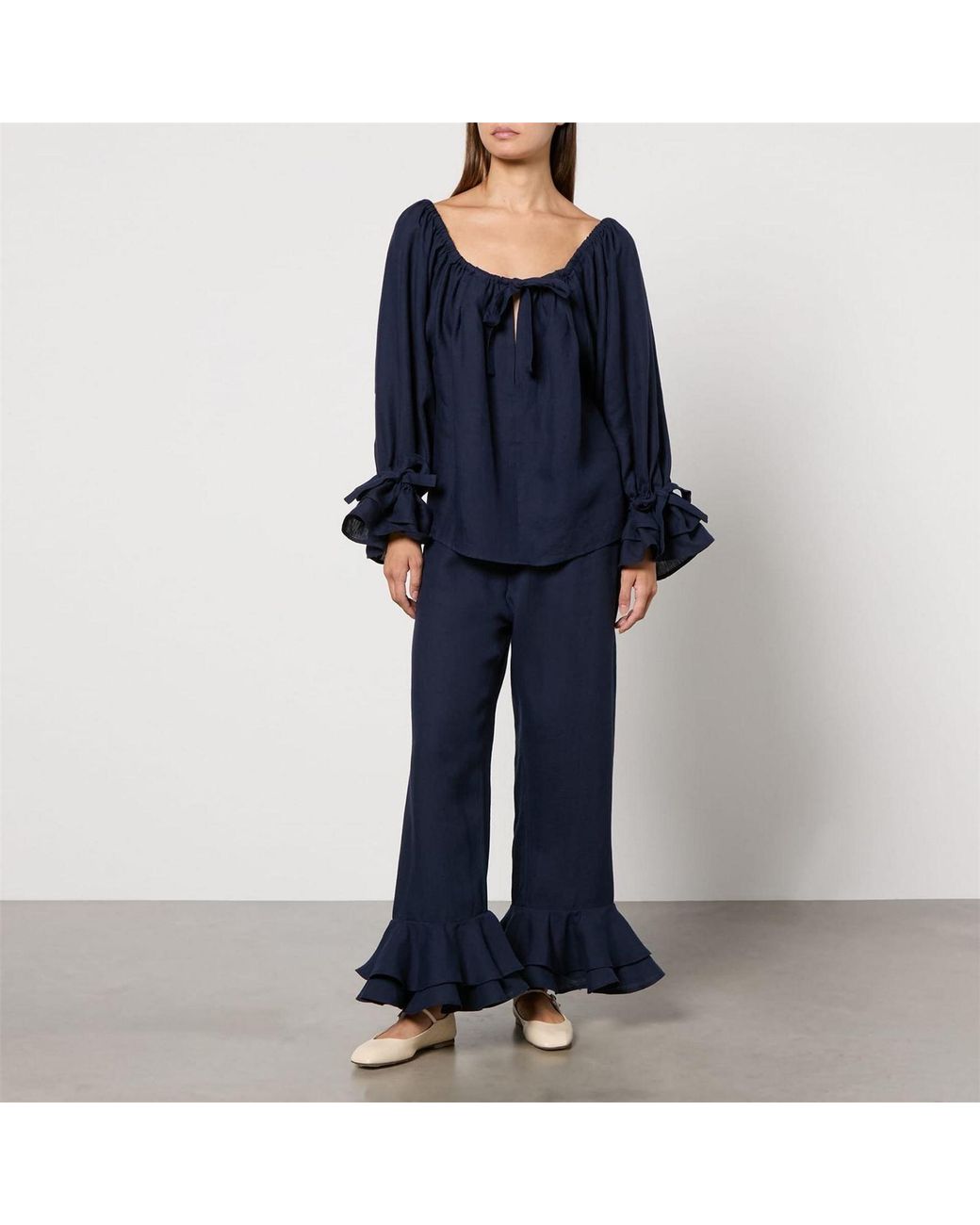 Sleeper Blue Cha Linen Lounge Set
