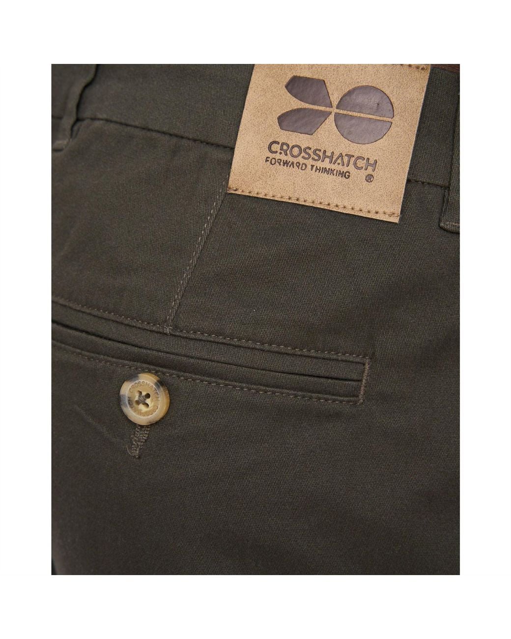 Crosshatch White Roysden Solid Patterned Straight Chinos for men