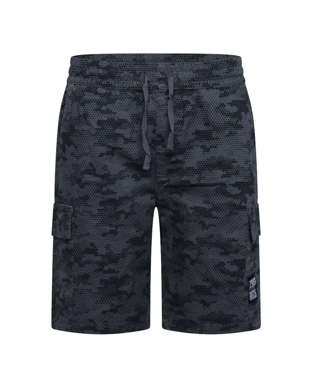 Crosshatch Blue Janscore Camo Patterned Shorts With Elasticated Waistband for men