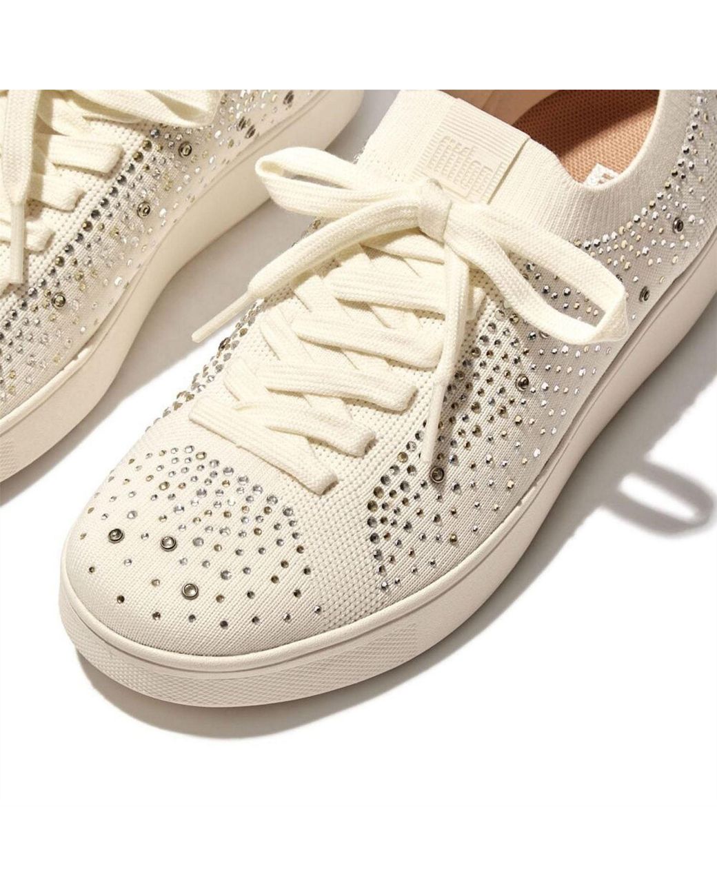 Fitflop White Ombre Crystal Knit Trainers