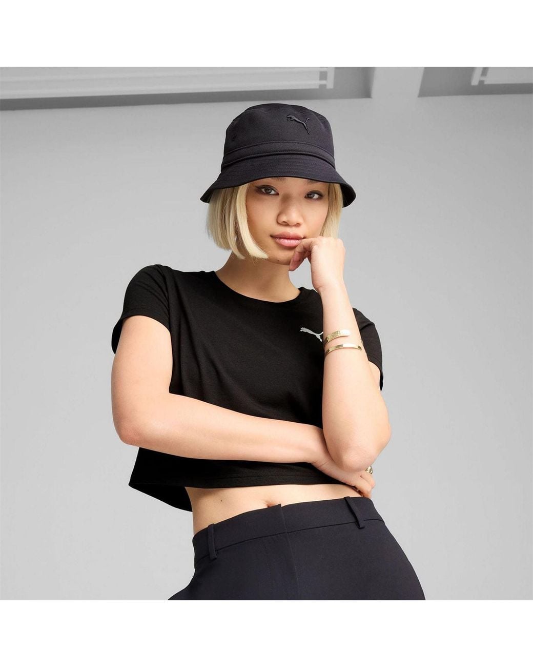 PUMA Black Essential Bucket Hat for men