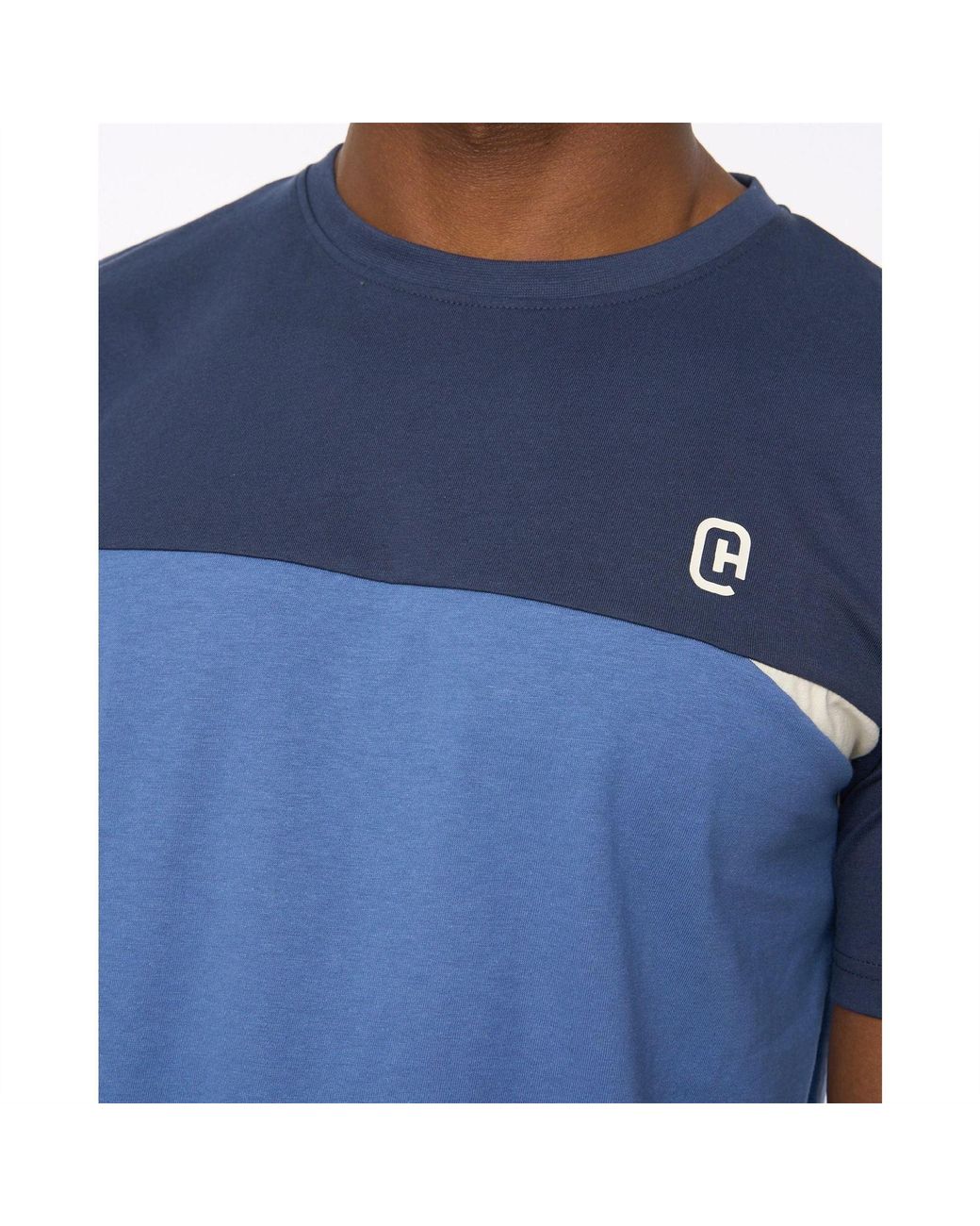 Crosshatch Blue Castlebay Crew Neck Short Sleeve Jersey T-Shirt for men