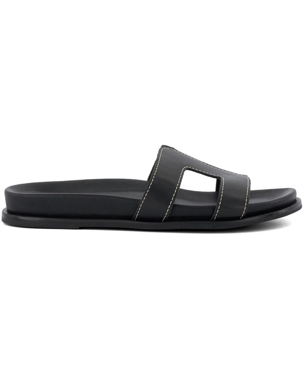 Dune Black Lo Loupa Open Toe Flat Slides Sandals 3 (36)