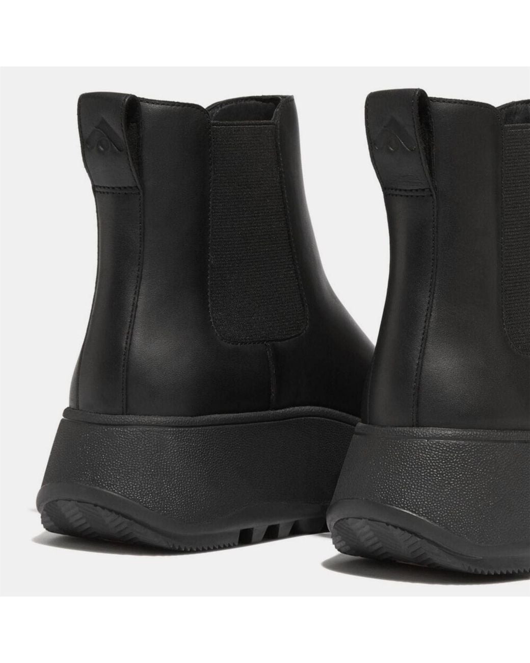 Fitflop Black F-Mode Waterproof Leather Flatform Chelsea Boots