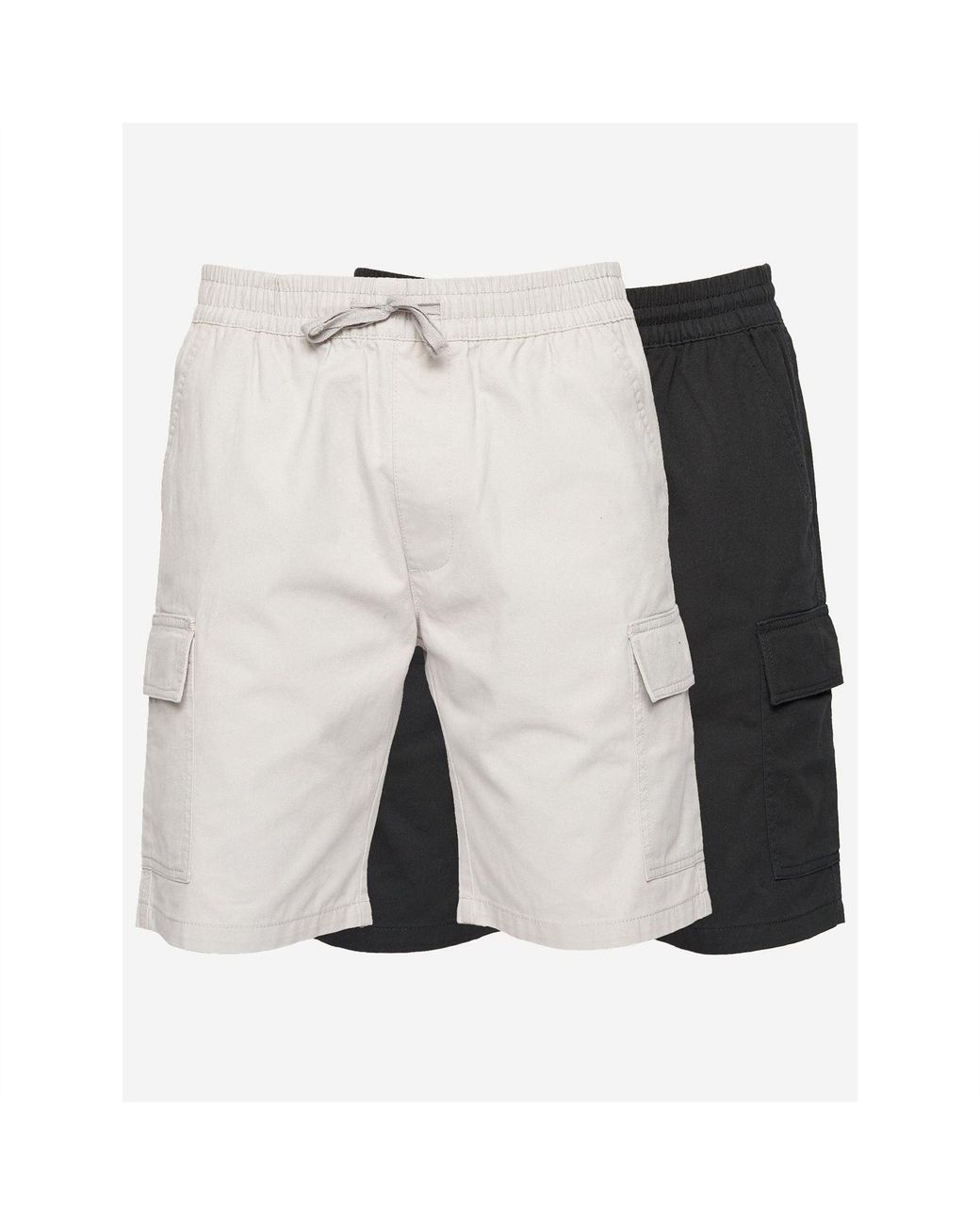 Crosshatch Black Kathos 2Pk Cargo for men