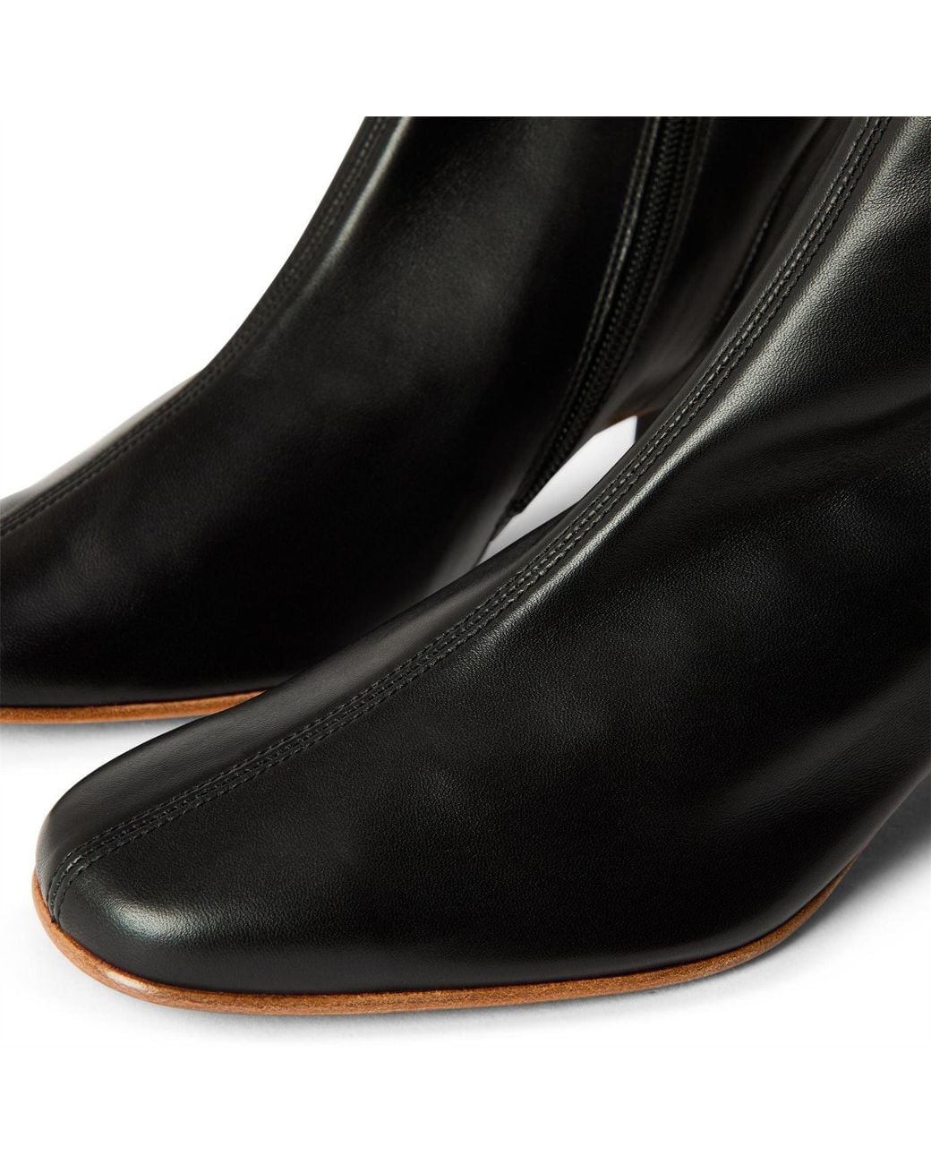 By Far Black Leather Heeled Boots