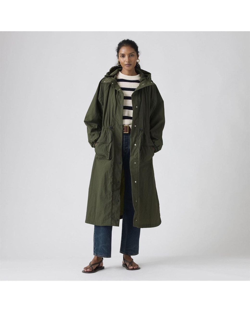 Levi's Green Simone Bubble Parka Long Deep 8 (Xs)