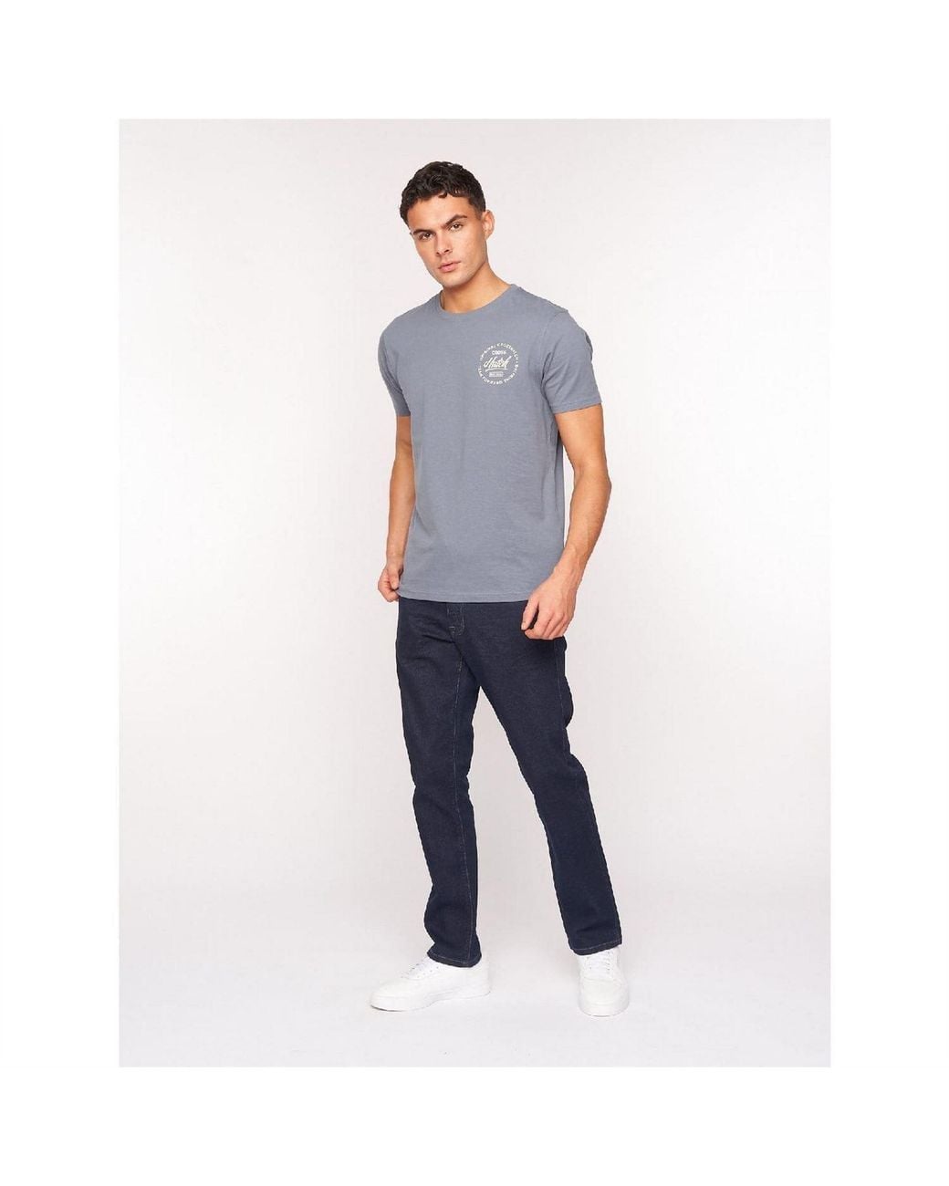 Crosshatch Blue Raw Straight Fit Jeans for men