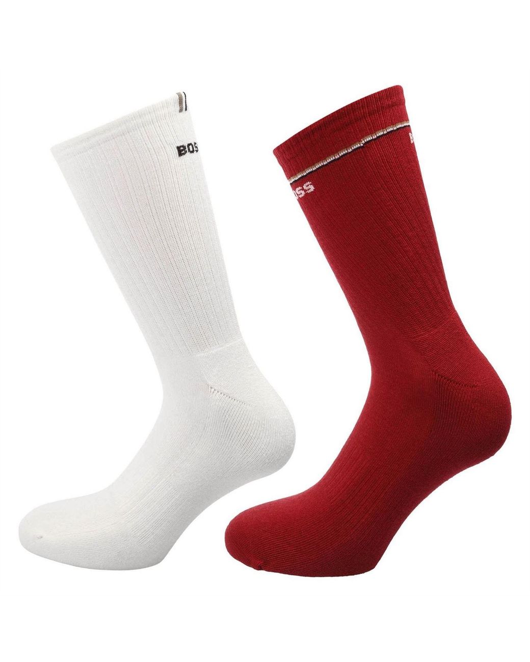 Boss Red Pack Of Quarter Length Socks With Logo Details