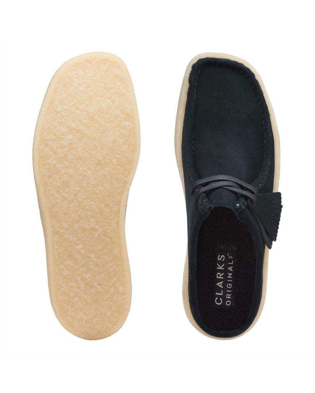Clarks Blue Wallabee Cup Suede Shoes for men