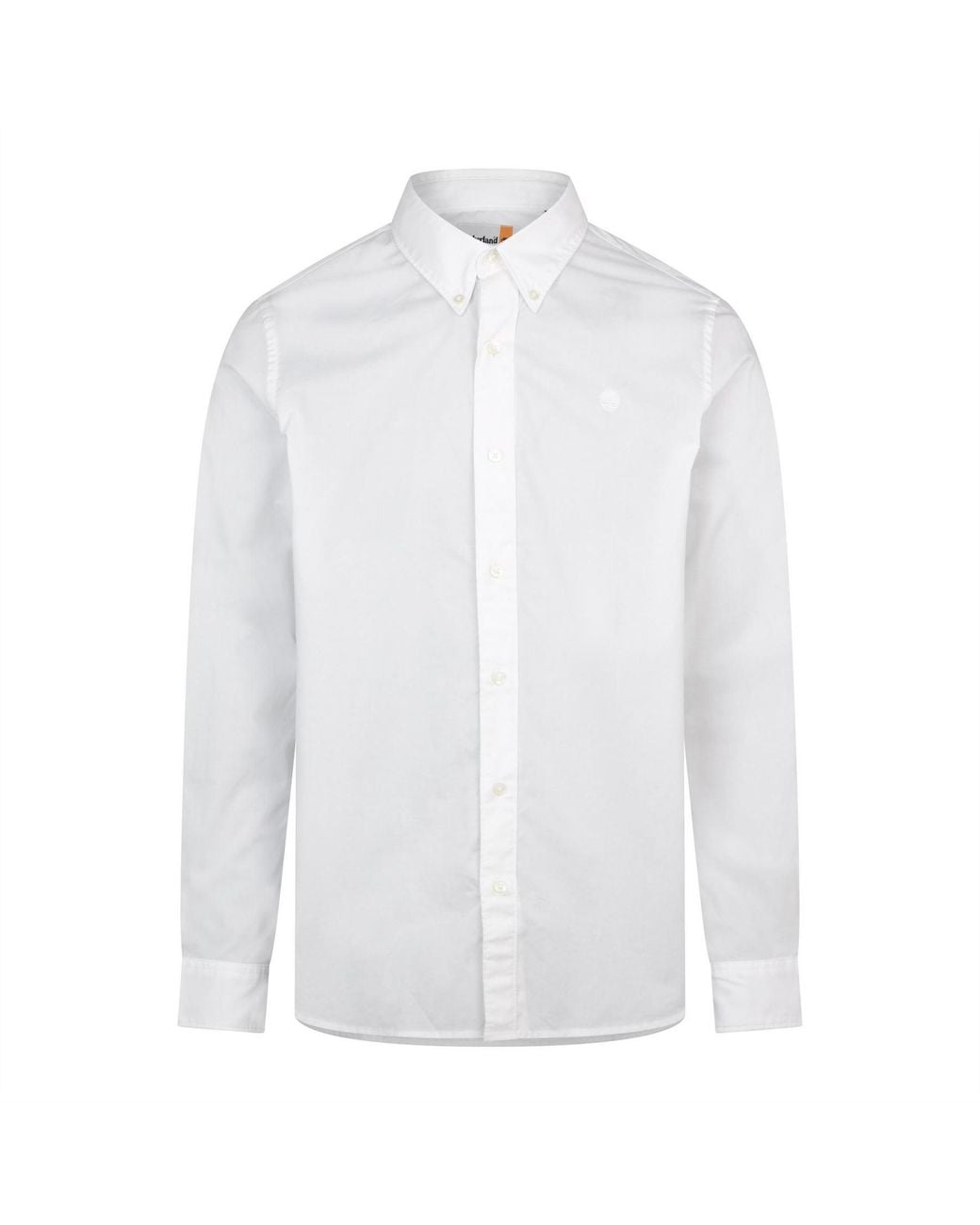 Timberland White Long Sleeve Stretch Poplin Shirt Bl for men