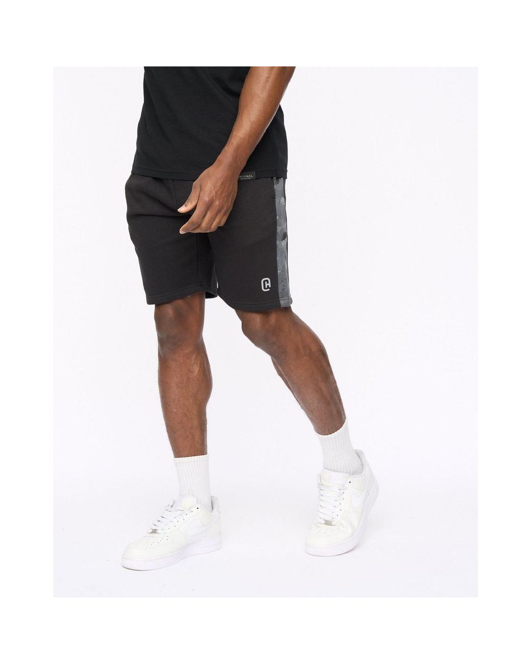 Crosshatch Black Branton Jog Shorts for men