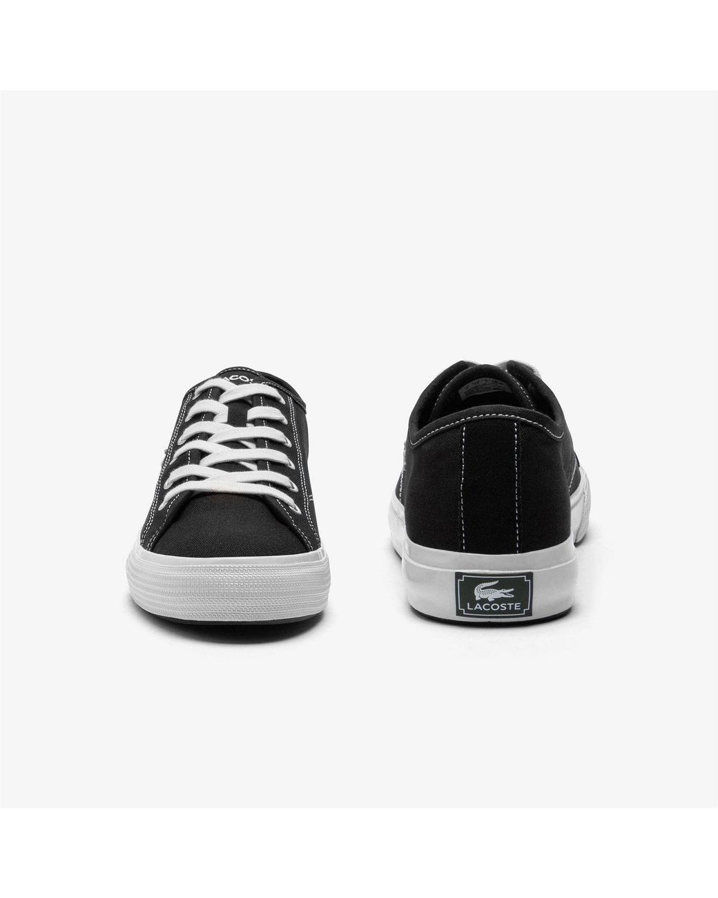 Lacoste Black Canvas Low Trainers for men