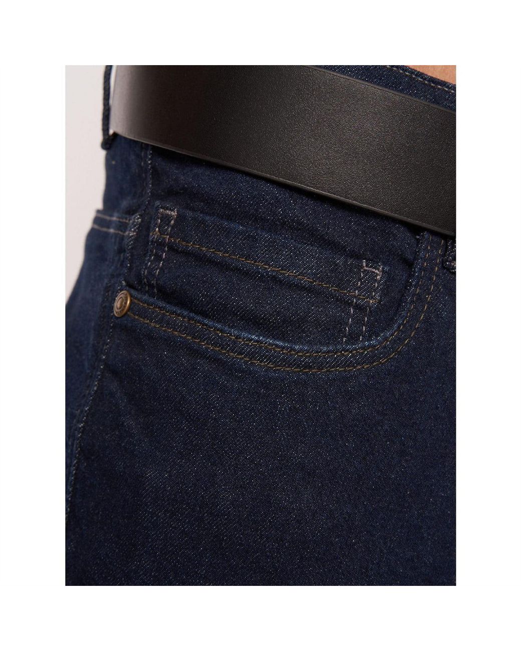 Crosshatch Blue Raw Straight Fit Jeans for men