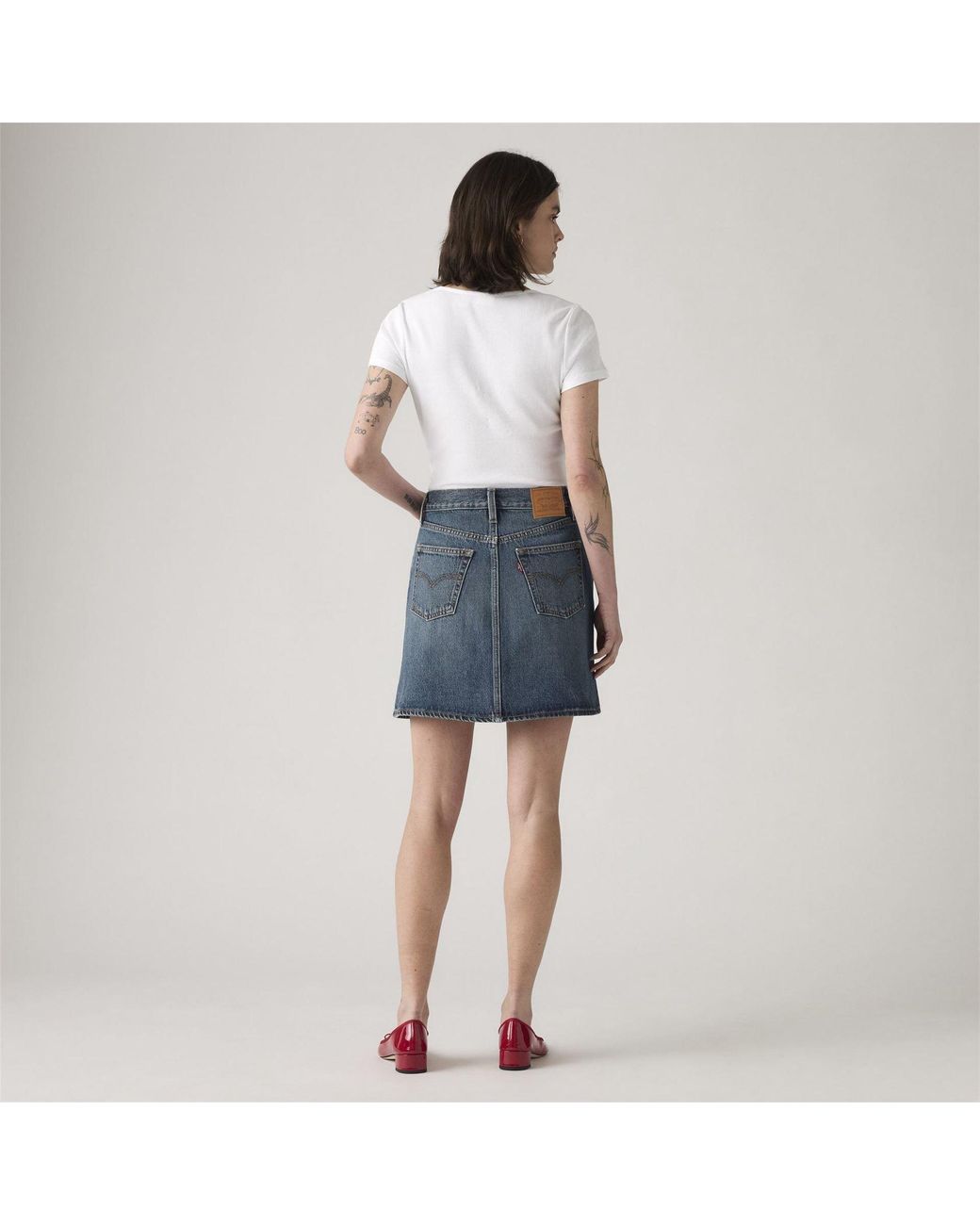 Levi's Blue Retro Button Front Skirt 4 (3Xs)