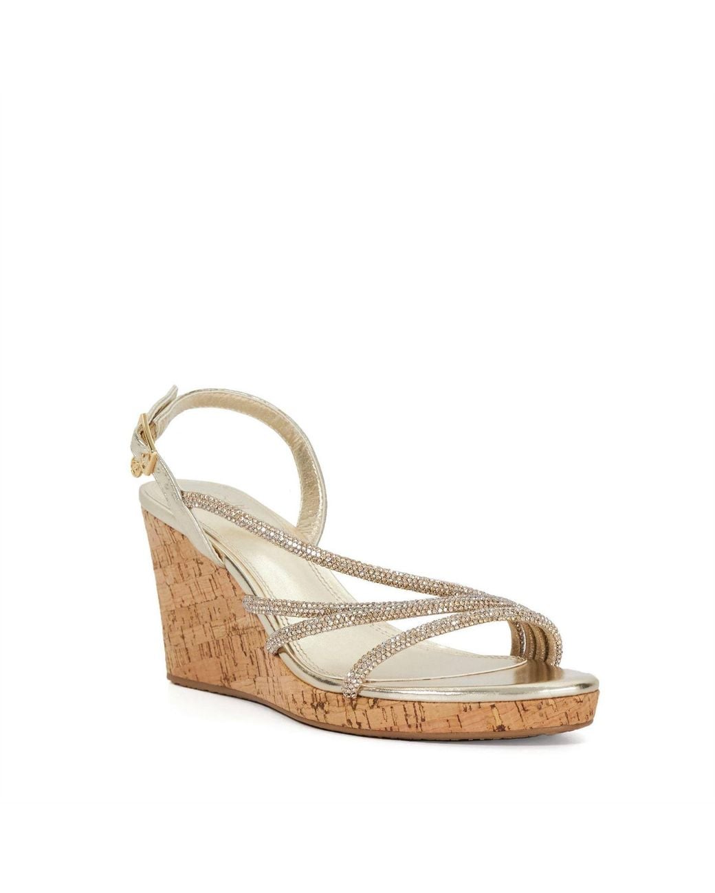 Dune Natural Kemory Wedge Heel Sandals