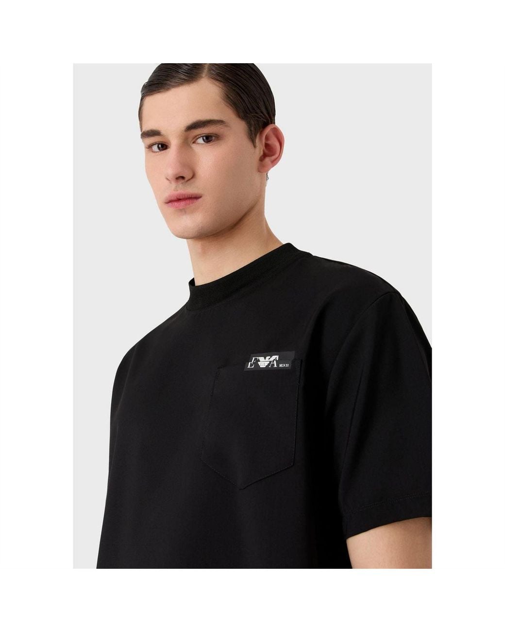 EA7 Black Logo T Shirt for men