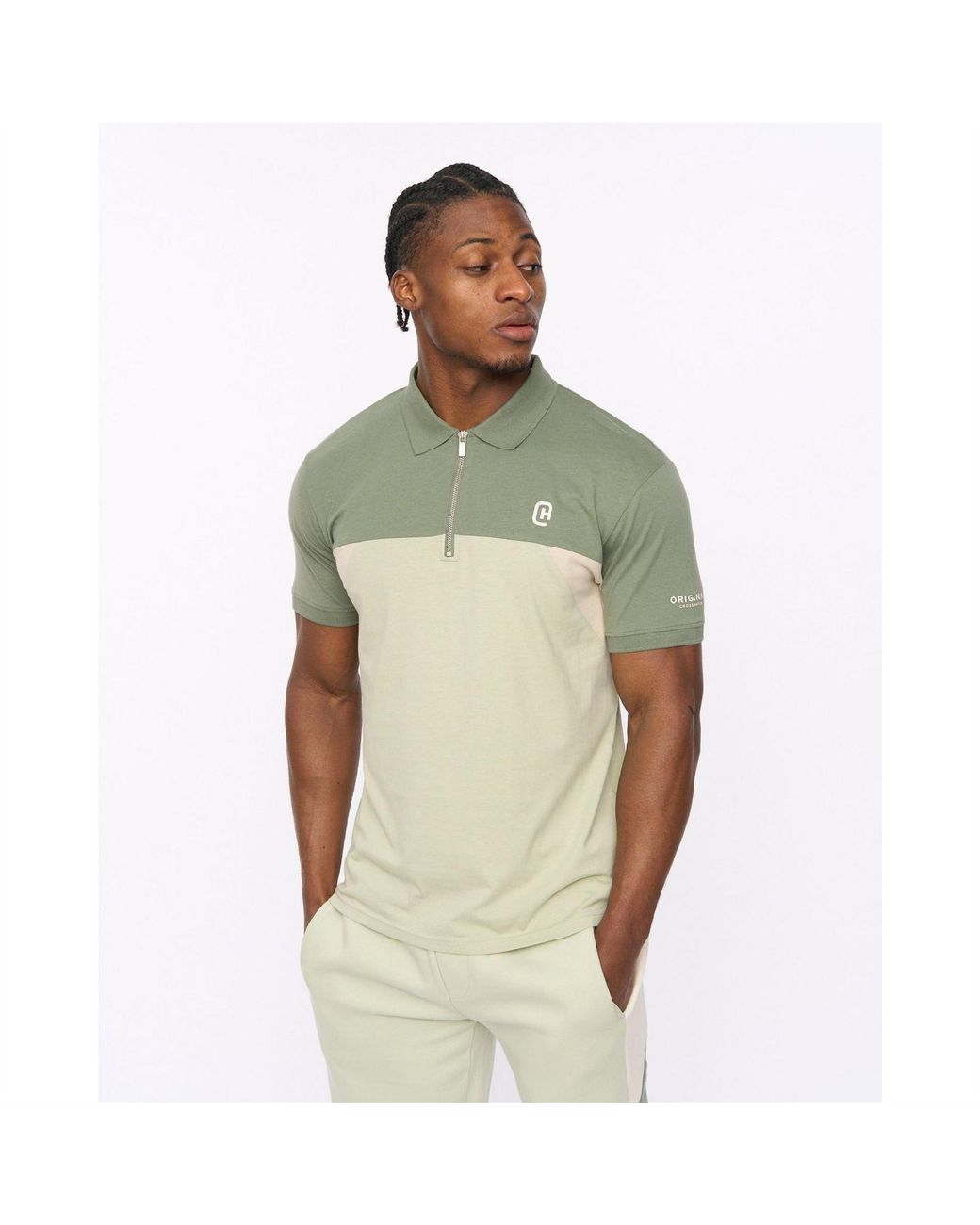 Crosshatch Natural Collared Neck Short Sleeve Regular Fit Polo Shirt for men