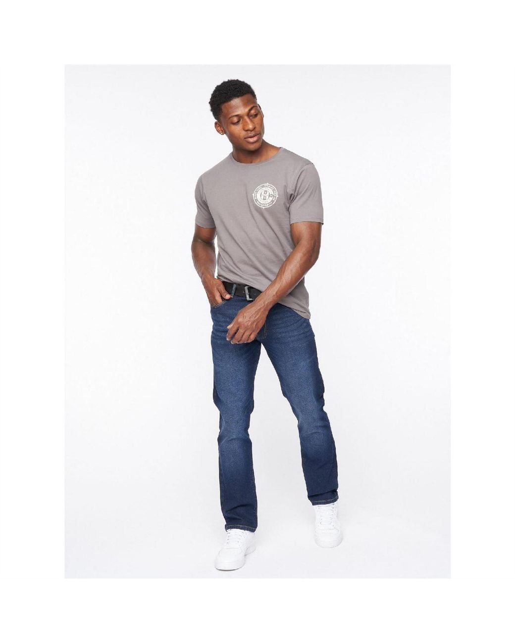 Crosshatch Blue Straight Fit Jeans for men