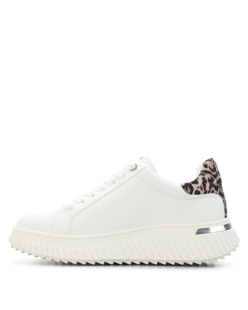 DKNY White Lace Up Platform Trainers