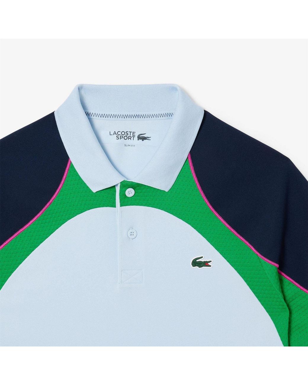 Lacoste Blue Ultra Dry Colour Block Tennis Polo Shirt for men