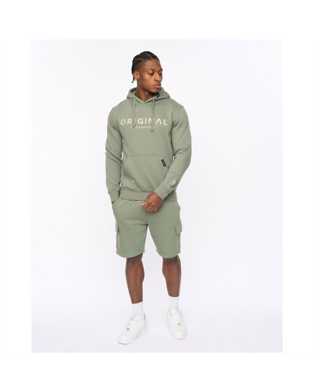 Crosshatch Blue Bardon Cargo Shorts for men