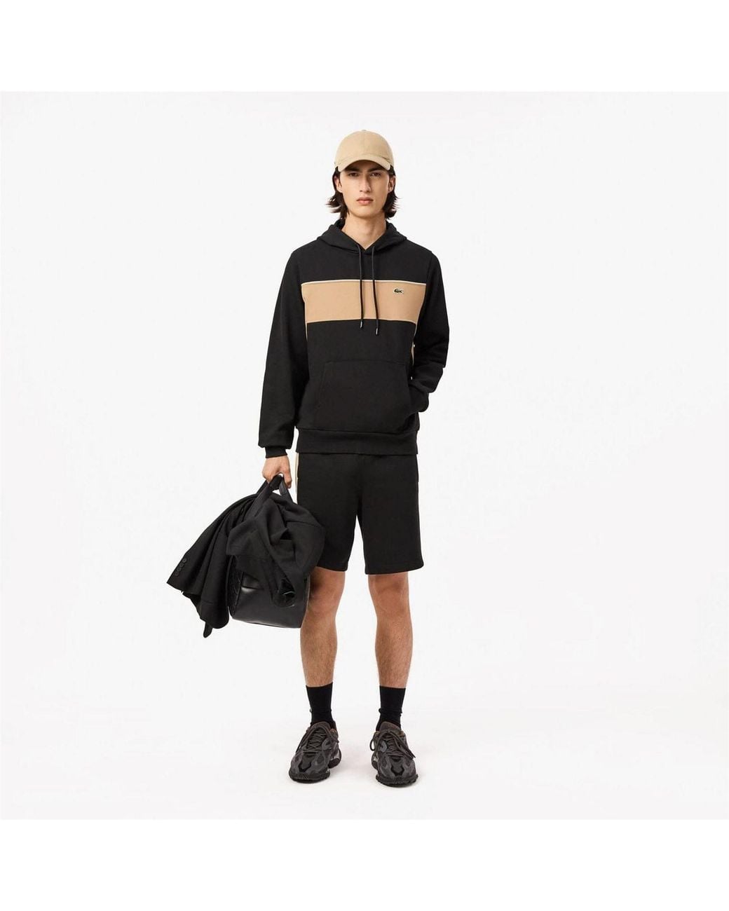 Lacoste Black Block Fleece Hoodie for men