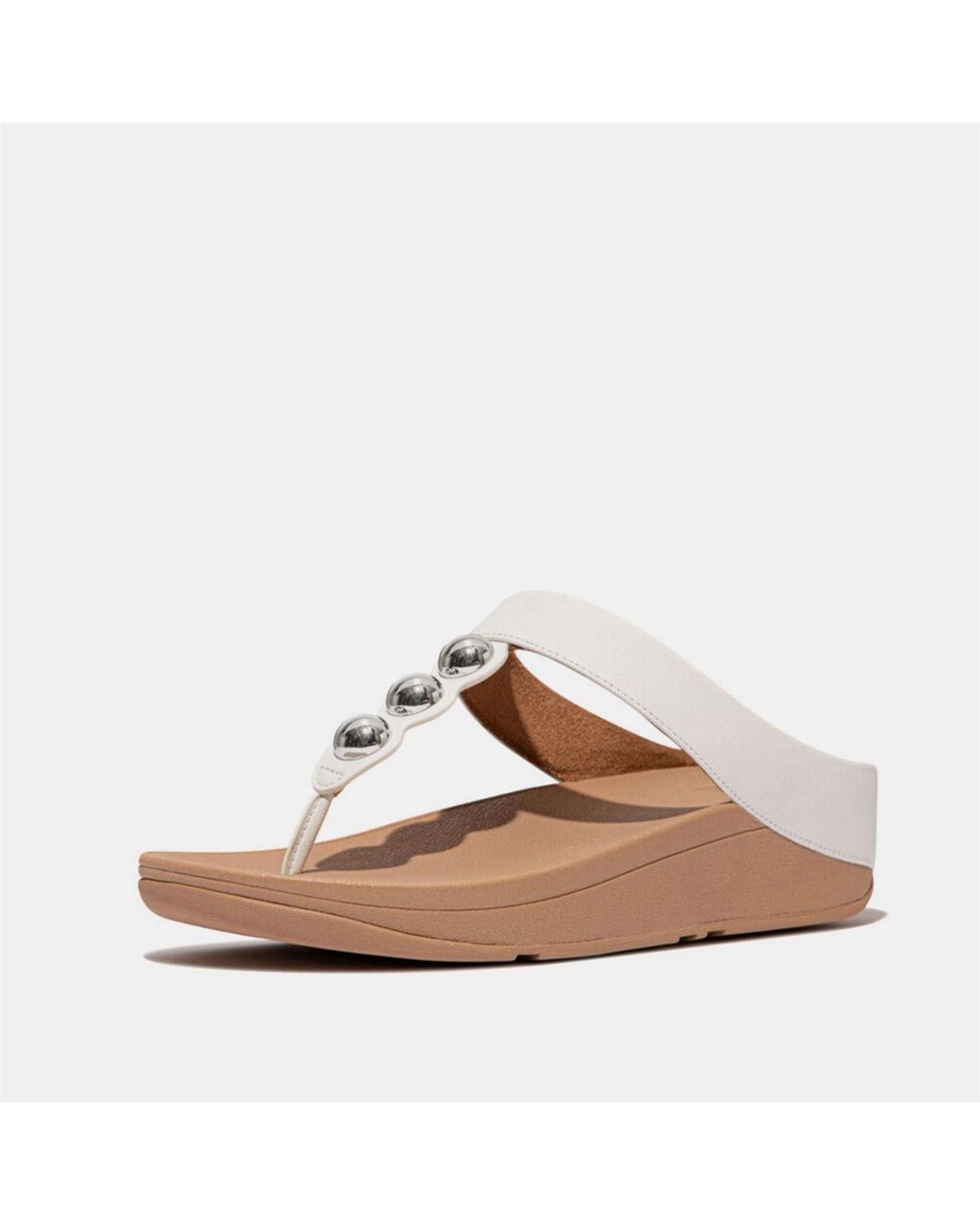 Fitflop Brown Fit Flop Mirror Dome Leather Toe Post Sandals