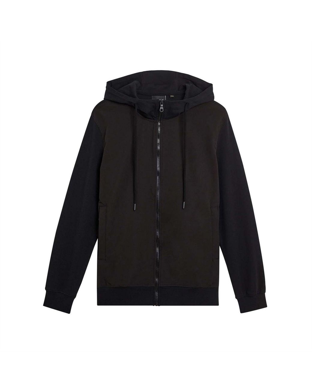 Lyle & Scott Black Hybrid Zip Through Hoodie for men