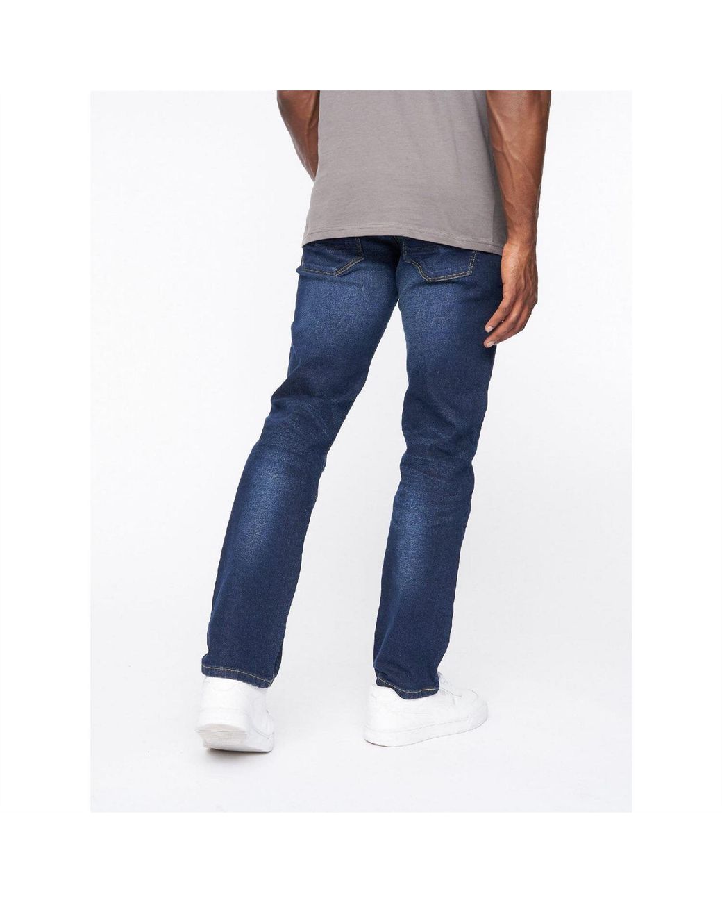 Crosshatch Blue Straight Fit Jeans for men