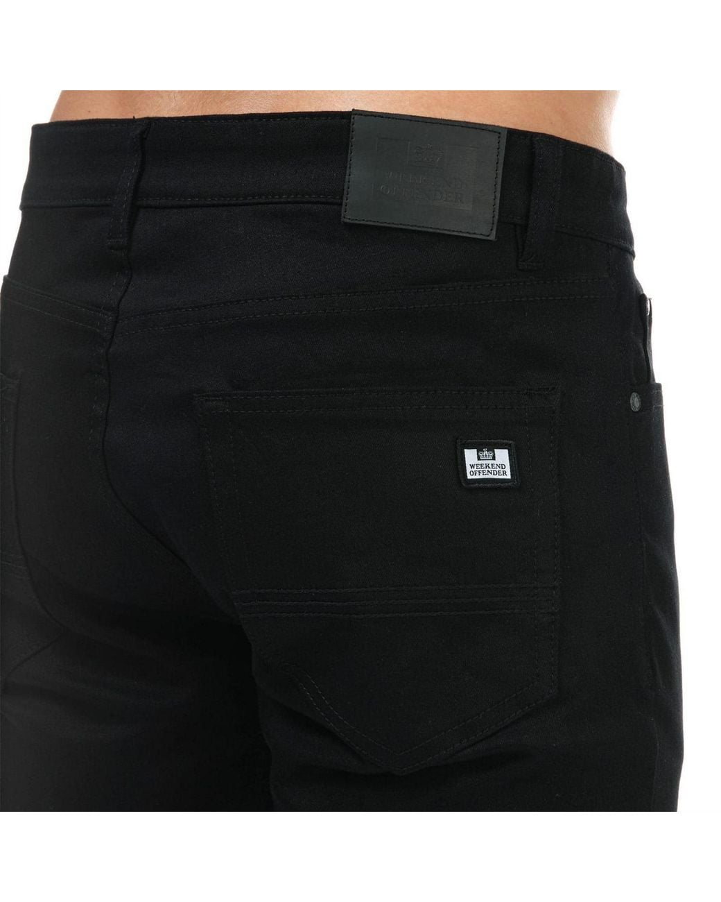 Weekend Offender Black Tapered Fit Jeans for men