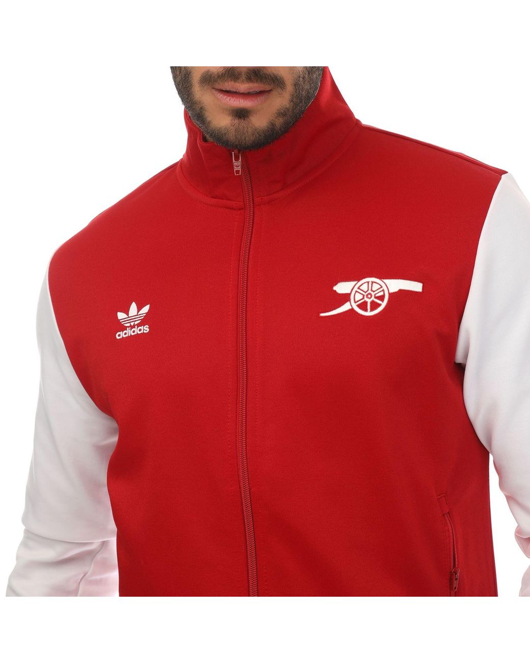 adidas Arsenal Essentials Trefoil Track Top in Red for Men Lyst UK