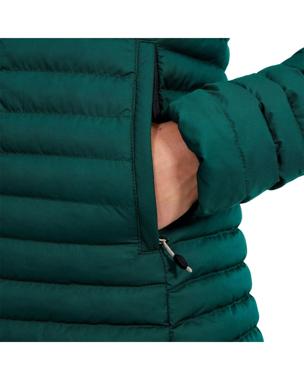 Berghaus Green Nula Solid Patterned Hooded Puffer Jacket With Woven Cuff 6 (2Xs)