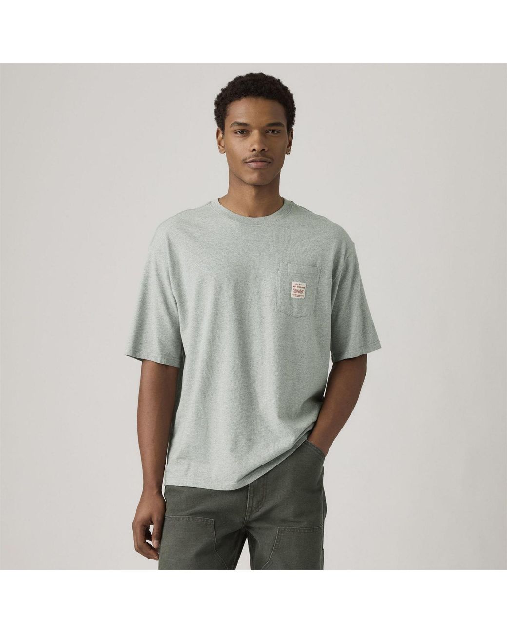 Levi's Gray Text Graphic Crew Neck Short Sleeve T-Shirt for men