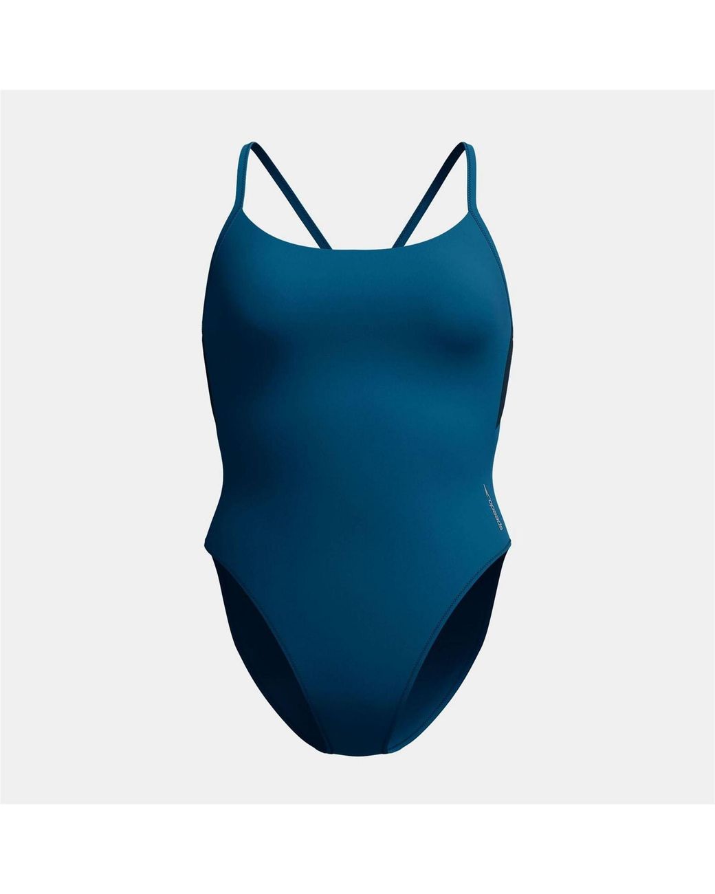 Speedo Blue 1 Piece Colourblock Racer Swimming Costume