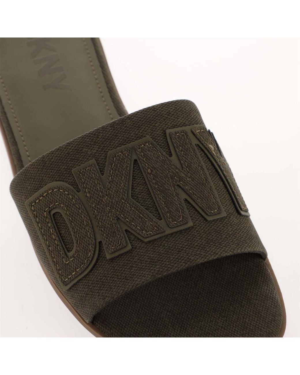 DKNY Green Flat Sliders