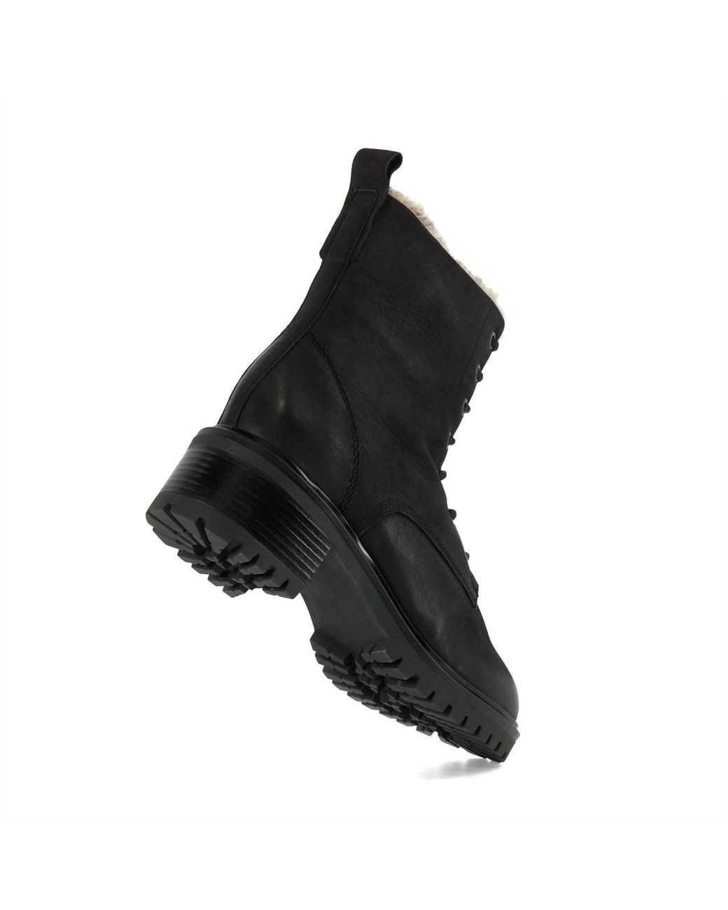 Dune Black Chunky Faux Fur Lined Boots