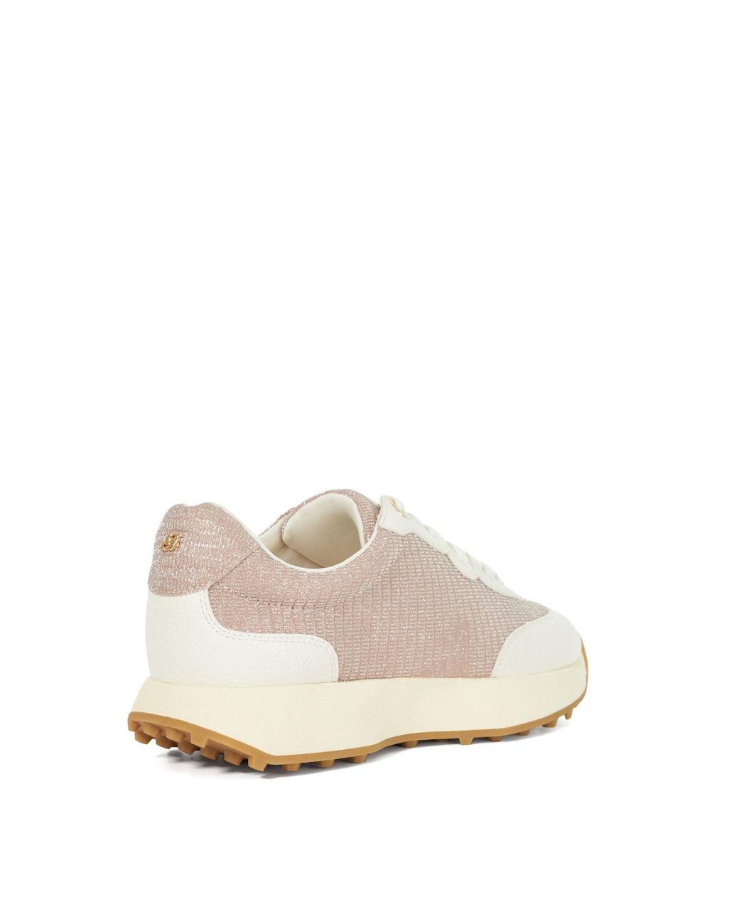 Dune White Embossed Textured Lace-Up Walking Shoes 5 (38)